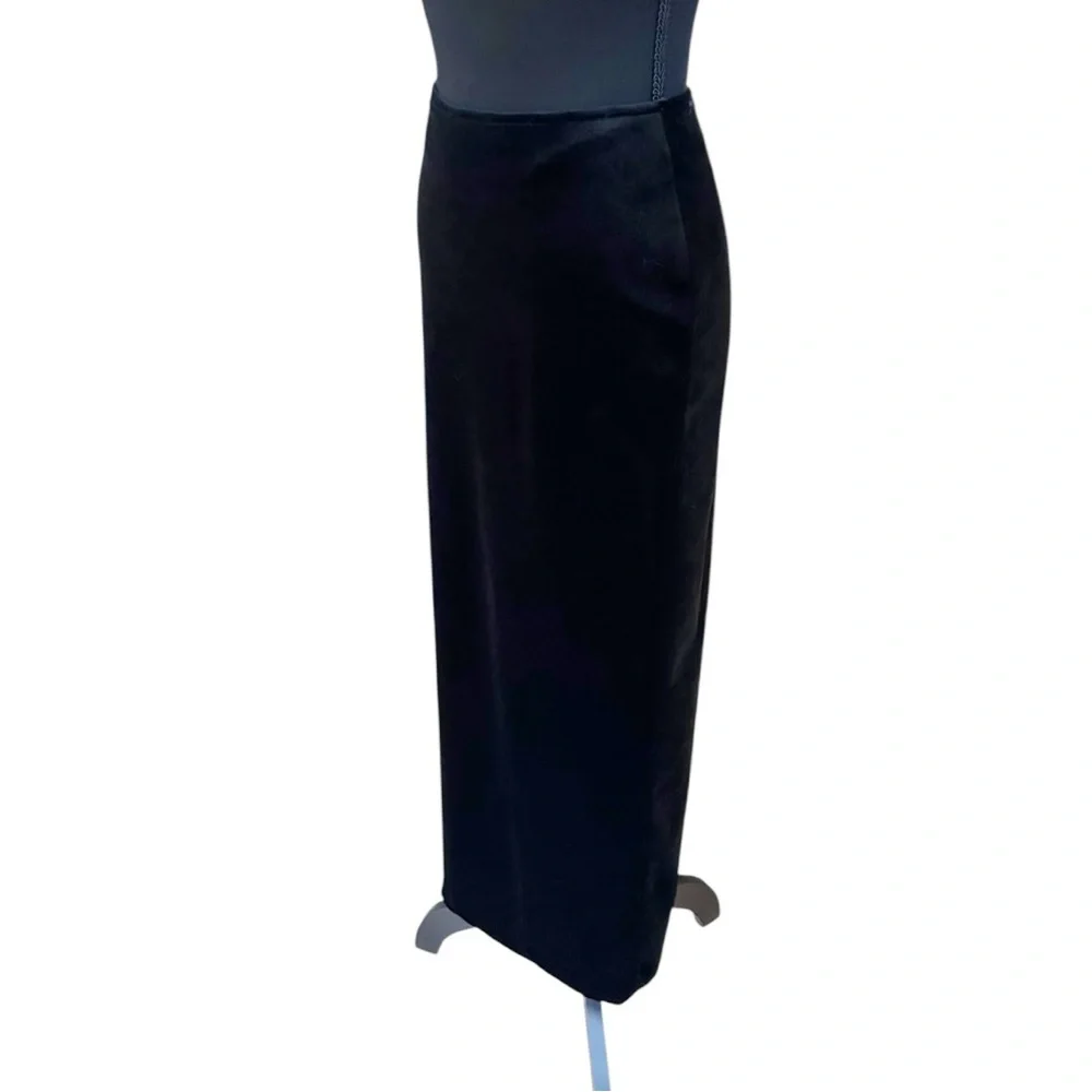 Tracy Evan’s nyc Vintage Black Maxi Skirt Velvet Size 3 EUC